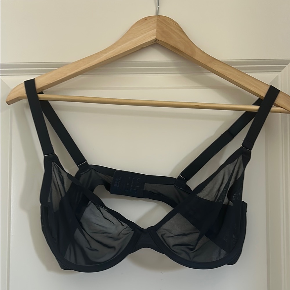 SOLD - CUUP navy blue sheer underwire Bra - 34E